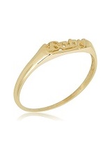 terrific little yellow gold script baby ring